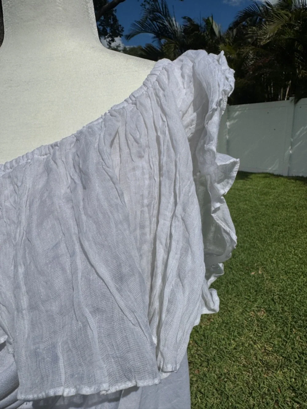 Elizabeth and James Draped One-Shoulder Ruffle Women's Top - Picture 3 of 8